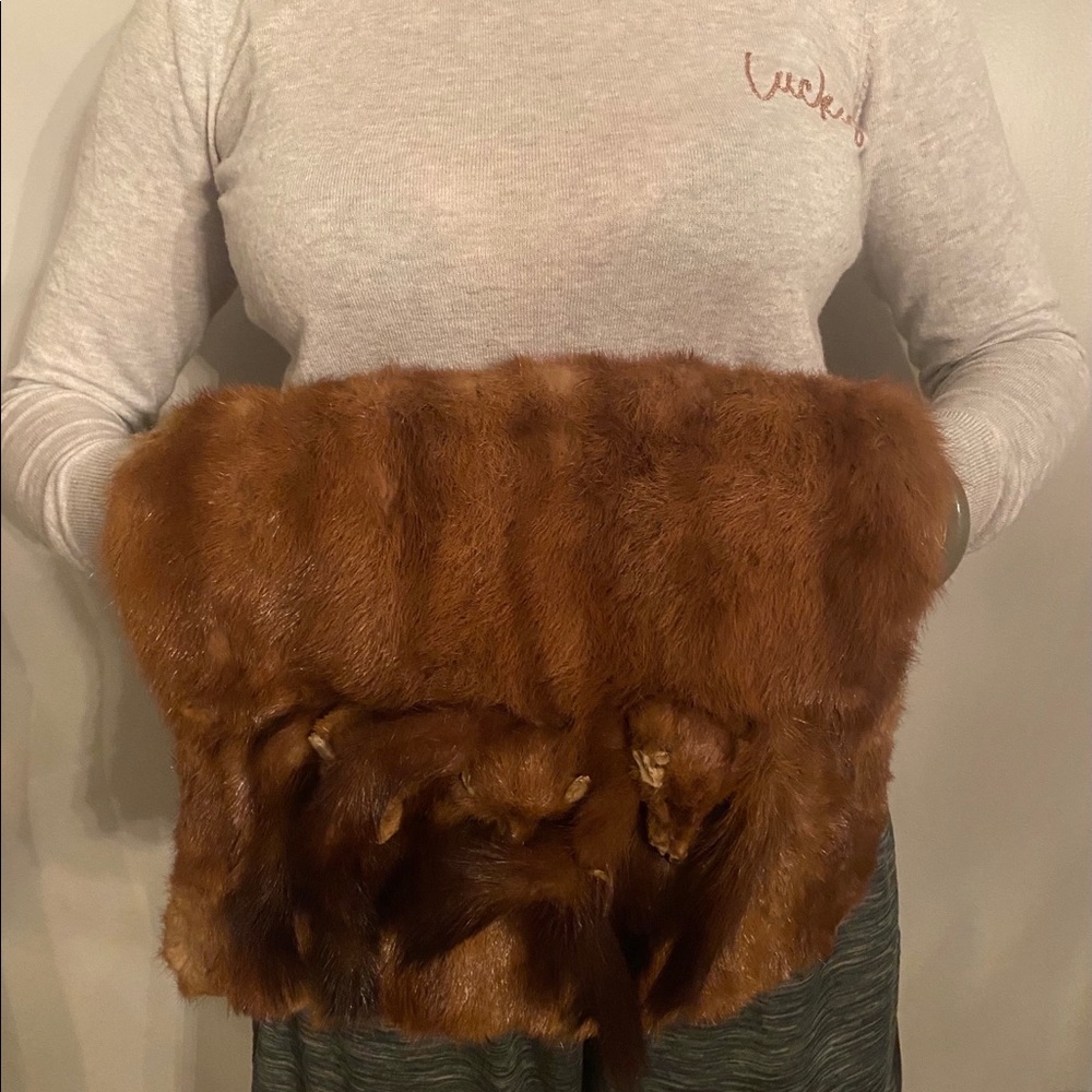 Vintage real fur hand warmers